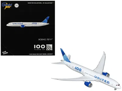 Geminijets Boeing 787-9 Commercial Aircraft With Flaps Down "united Airlines 100 Years" (n61101) White With Gra