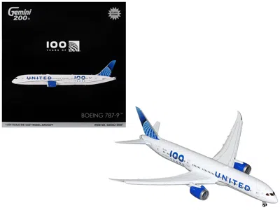 Geminijets Boeing 787-9 Commercial Aircraft With Flaps Down "united Airlines 100 Years" (n61101) White With Gra