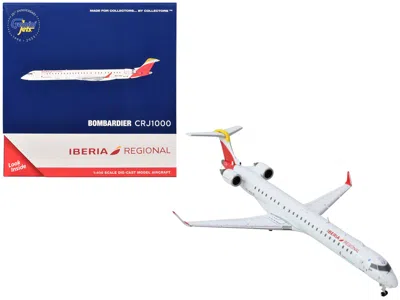 Geminijets Bombardier Crj1000 Commercial Aircraft "iberia Regional" (ec-mvz) White With Red Tail 1/400