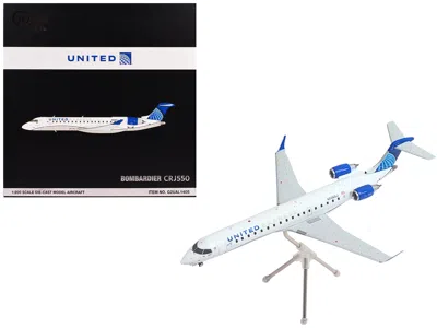Geminijets Bombardier Crj550 Commercial Aircraft "united Express" (n506gj) White With Blue Tail "gemini 200" Se In Multi