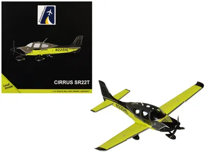 Geminijets Cirrus Sr22t Composite Aircraft (n225hl) Black And Neon Green "gemini General Aviation" Series 1/72 