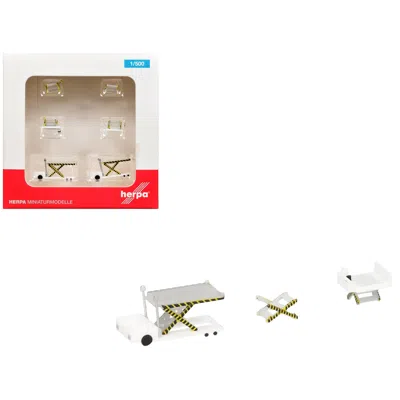 Geminijets Container Loader 2 Vehicle Set White 1/500 Diecast Model By Herpa