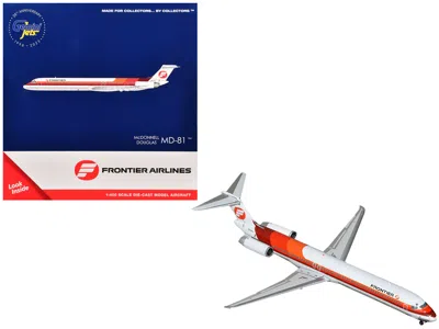 Geminijets Mcdonnell Douglas Md-81 Commercial Aircraft "frontier Airlines" (n859ha) White With Stripes 1/400 Di In Red