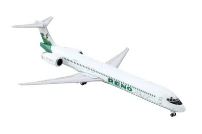 Geminijets Mcdonnell Douglas Md-90 Commercial Aircraft "reno Air" (n905ra) White With Green Tail 1/400 Diecast