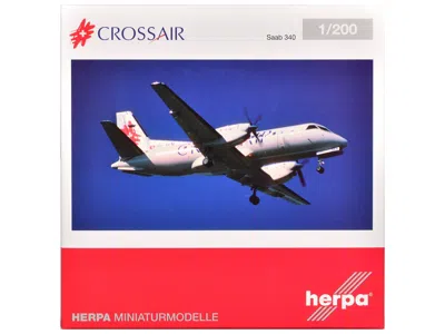 Geminijets Saab 340 Commercial Aircraft "crossair" (hb-akn) White With Tail Graphics 1/200 Diecast Model Airpla In Multi