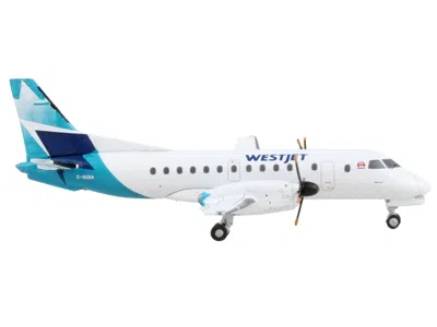 Geminijets Saab 340b Commercial Aircraft "westjet Airlines" White With Blue Tail 1/400 Diecast Model Airplane B