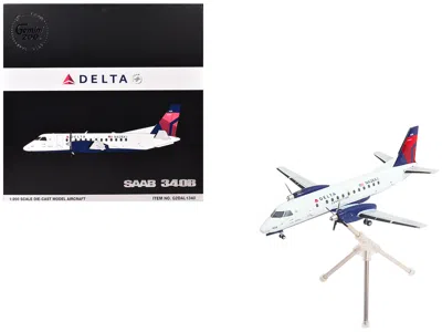 Geminijets Saab 340b Delta Connection Mesaba Airlines N428xj White Red Blue Tail  1/200 Diecast Model In Multi