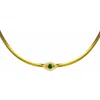 Gemma Azzurro Herringbone Snake Chain Eye Choker In Gold
