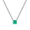 Gemma Azzurro Square Emerald Tennis Necklace In Green