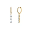 Gemma Azzurro Tear Drops Dangling Huggie Earrings In Gold