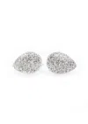 Gemma Couture Pave Teardrop Diamond Earrings In White Gold In Silver