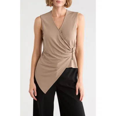 Gemma + Jane Asymmetric Hardware Top In Taupe