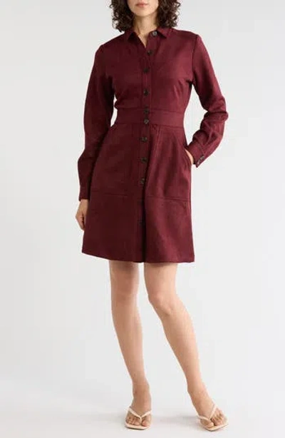 Gemma + Jane Button Front Dress In Merlot