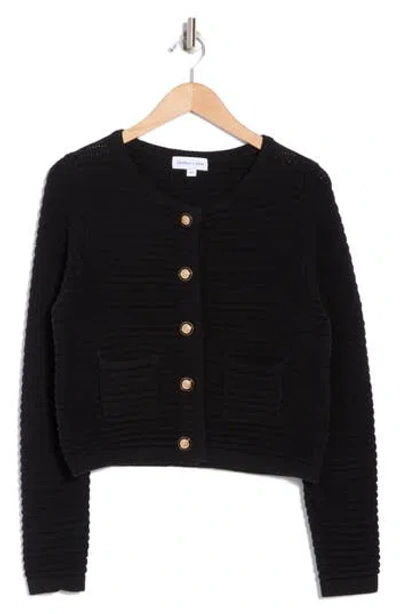 Gemma + Jane Buttoned Cardigan Sweater In Black