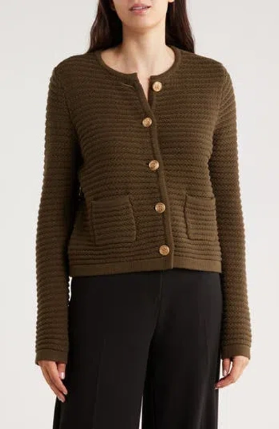 Gemma + Jane Buttoned Cardigan Sweater In Green