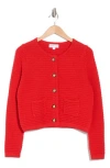Gemma + Jane Buttoned Cardigan Sweater In Red