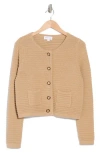 Gemma + Jane Buttoned Cardigan Sweater In Tan