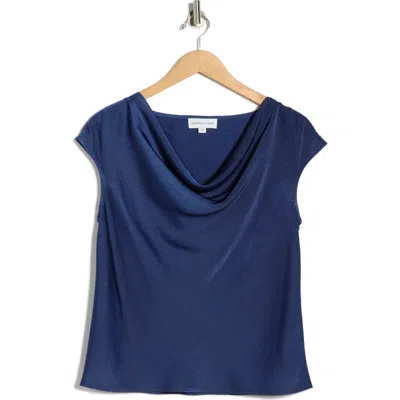 Gemma + Jane Cowl Neck Top In Blue