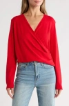 Gemma + Jane Crossover Front Sweater In Red