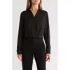 Gemma + Jane Crossover Long Sleeve High-low Top In Black