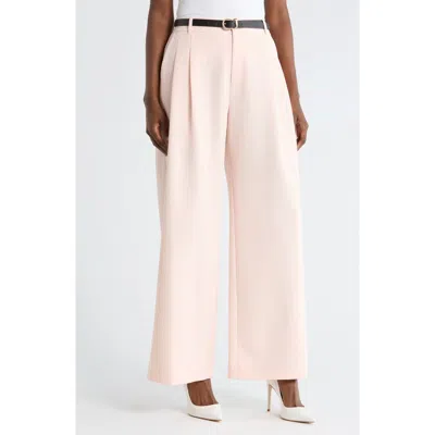 Gemma + Jane Double Pleat Wide Leg Pants In Pink
