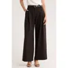 Gemma + Jane Double Pleat Wide Leg Pants In Black