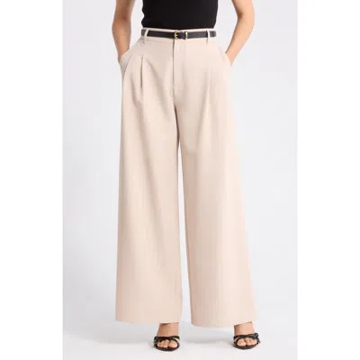 Gemma + Jane Double Pleat Wide Leg Pants In Pink