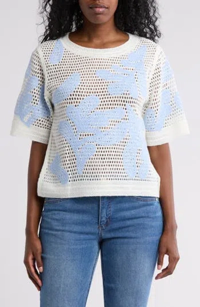 Gemma + Jane Embroidered Short Sleeve Sweater In Multi