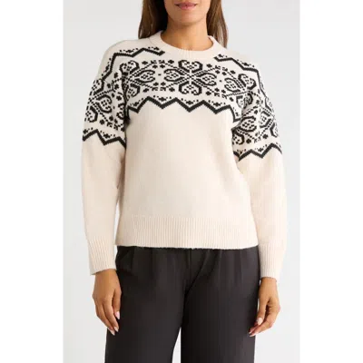 Gemma + Jane Fair Isle Rhinestone Sweater In White