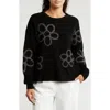 Gemma + Jane Flower Embroidered Sweater In Black/grey