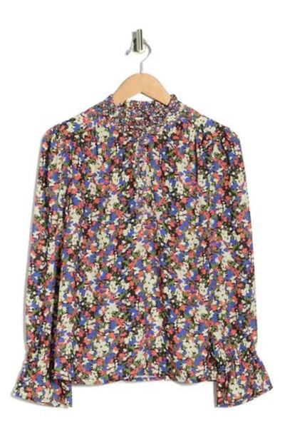 Gemma + Jane Georgette Button Front Top In Multi