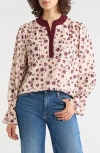 Gemma + Jane Georgette Button Front Top In Multi