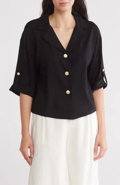 Gemma + Jane Half Sleeve Shirt In Black