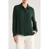 Gemma + Jane Lace Trim Button-up Shirt In Green