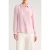 Gemma + Jane Lace Trim Button-up Shirt In Pink