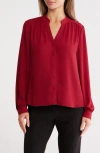 Gemma + Jane Long Sleeve Button-up Shirt In Burgundy