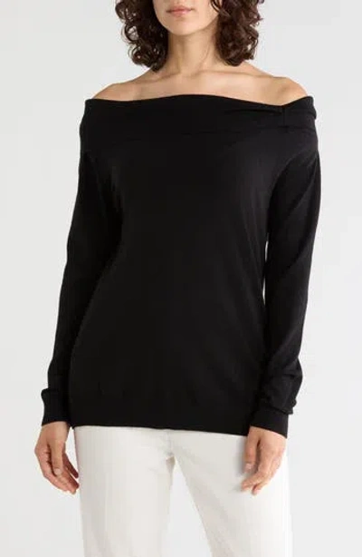 Gemma + Jane Off-the-shoulder Sweater In Black