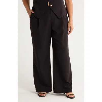 Gemma + Jane Pull-on Wide Leg Pants In Black