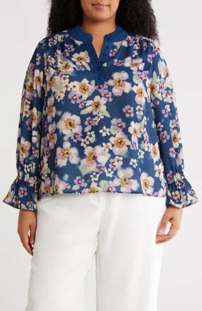 Gemma + Jane Ruffle Long Sleeve Top In Multi