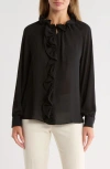 Gemma + Jane Ruffle Long Sleeve Top In Black