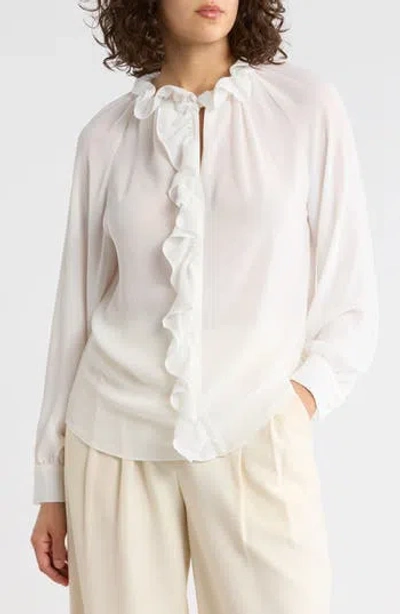 Gemma + Jane Ruffle Long Sleeve Top In White