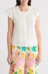Gemma + Jane Ruffled Button-up Shirt In White