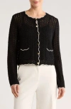 Gemma + Jane Scallop Edge Open Stitch Cardigan In Multi