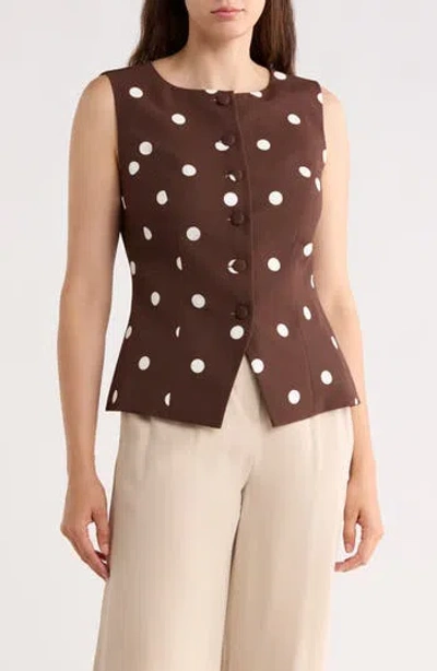 Gemma + Jane Scoop Neck Vest In Brown