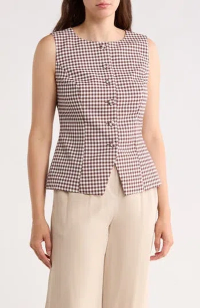 Gemma + Jane Scoop Neck Vest In Burgundy