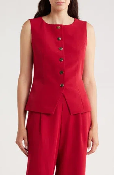 Gemma + Jane Scoop Neck Vest In Red