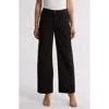 Gemma + Jane Single Pleat Wide Leg Trousers In Black
