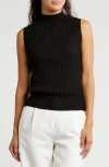 Gemma + Jane Sleeveless Rib Sweater In Black