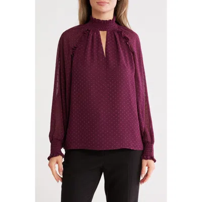 Gemma + Jane Smock Neck Top In Purple