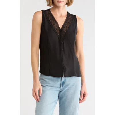 Gemma + Jane Tailored V-neck Vest In Black